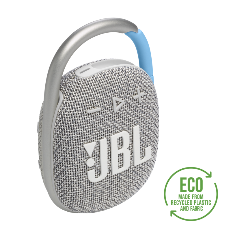 JBL Clip 4 ECO hordozható Bluetooth hangszóró, fehér
