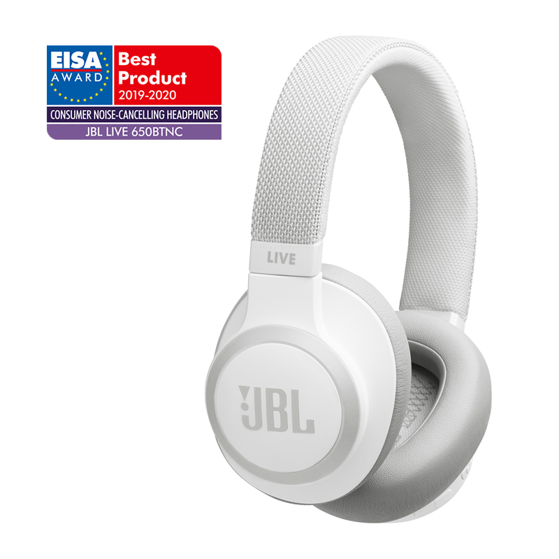 JBL Live 650BTNC zajszűrős Bluetooth fejhallgató, fehér (Bemutató darab)