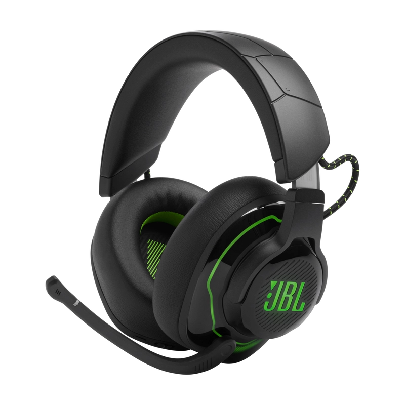 JBL Quantum 910X Gamer, zajszűrős, vezeték nélküli fejhallgató, fekete/zöld