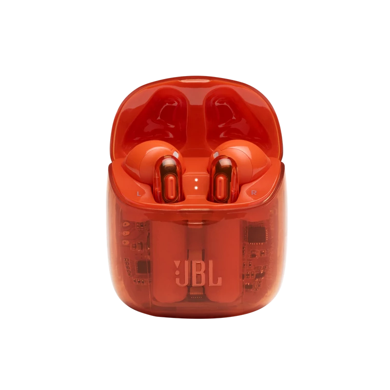 JBL TUNE 225TWS Ghost Edition fülhallgató, átlátszó-narancs
