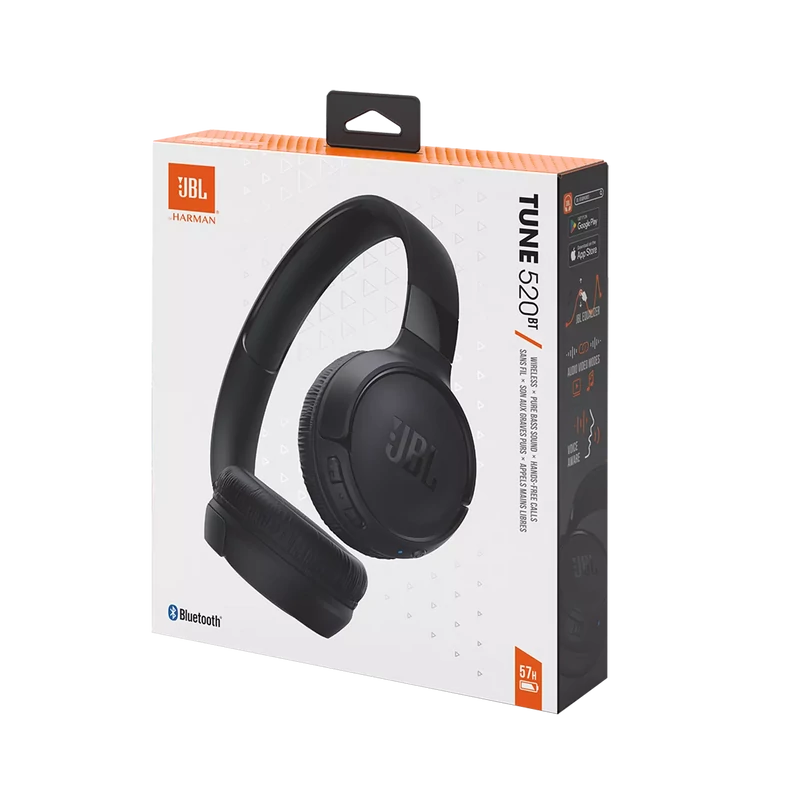 JBL Tune 520BT bluetooth-os fejhallgató, fekete