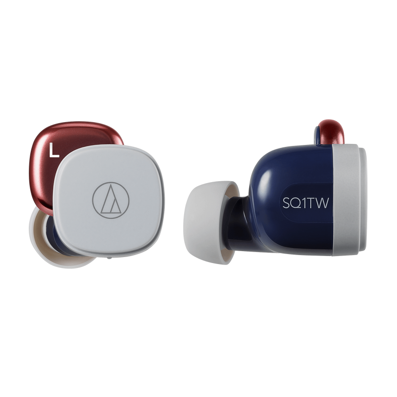 Audio-Technica ATH-SQ1TW True Wireless fülhallgató, navy kék/piros