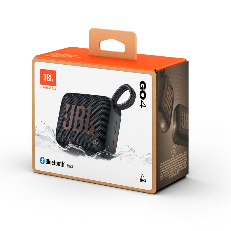 JBL GO 4  hordozható bluetooth hangszóró, fekete