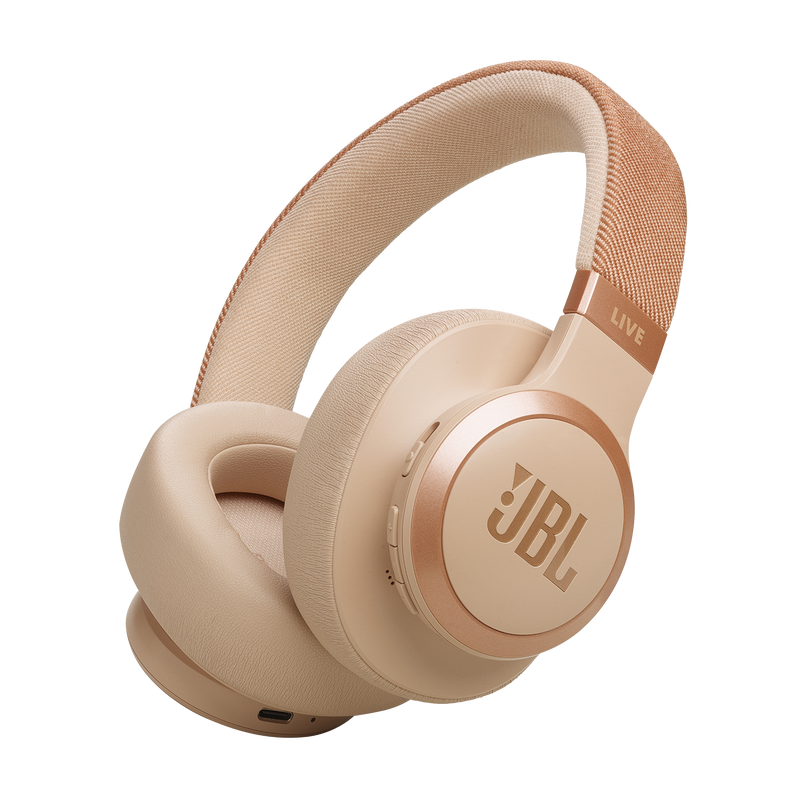 JBL Live 770NC Bluetooth fejhallgató, bézs